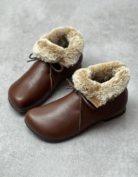 Winter Waterproof Handmade Retro Boots with Fur