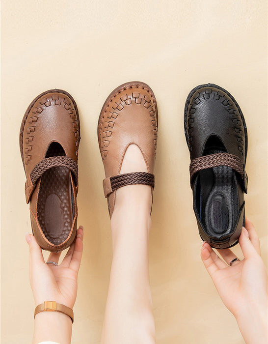 Spring Simple Comfortable Soles Retro Flat Shoes 35-41