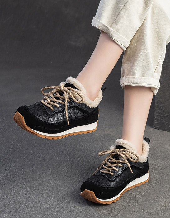 Winter Autumn Comfortable Leather Sneakers with Fur