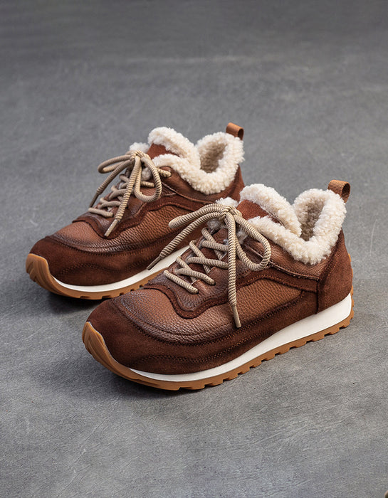 Winter Autumn Comfortable Leather Sneakers with Fur