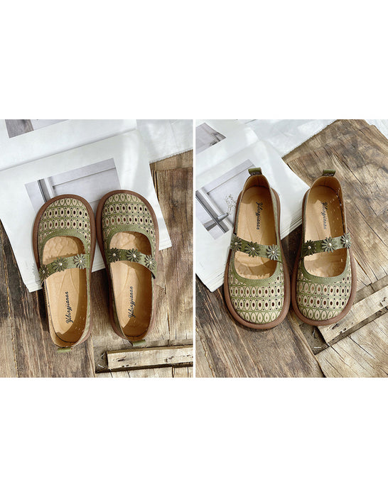 Comfortable Round Toe Summer Hollow Flat Sandals