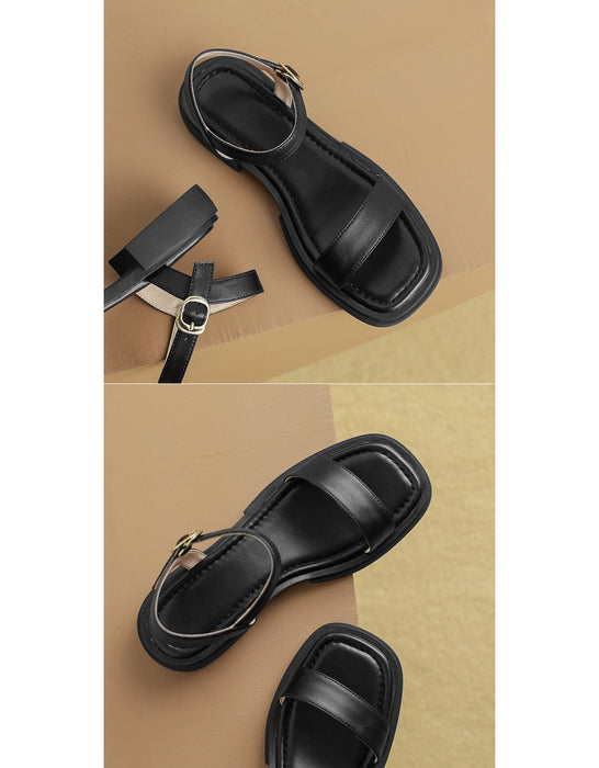 Summer Leather Flat Sandals Slingback 34-42