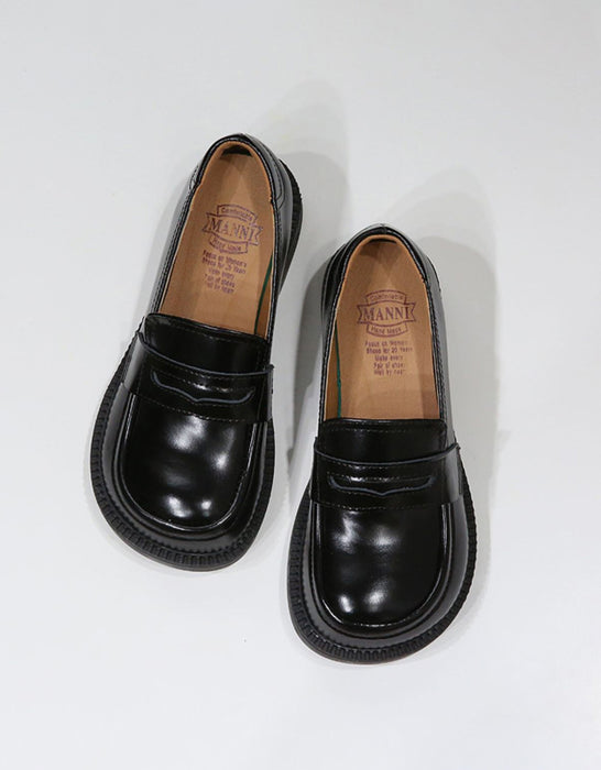 ComfortableRetroLeatherWideToeBoxLoafersobionoshoes