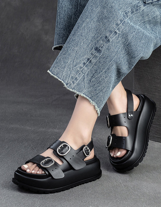 Front Buckles Summer Platform Sandals Slingback