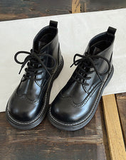 Winter Wide Toe Box Brogue Style Oxford Boots — Obiono