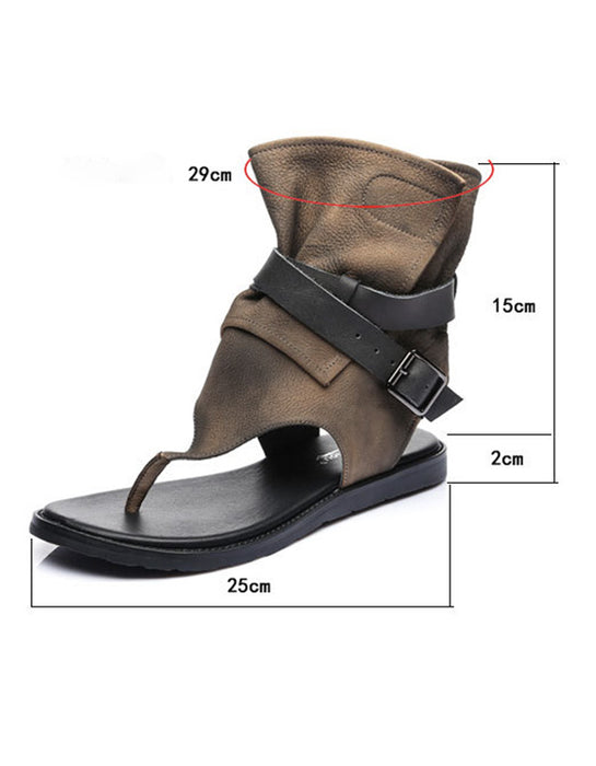 Handmade Ankle Strap Vintage Thong Sandals Boots