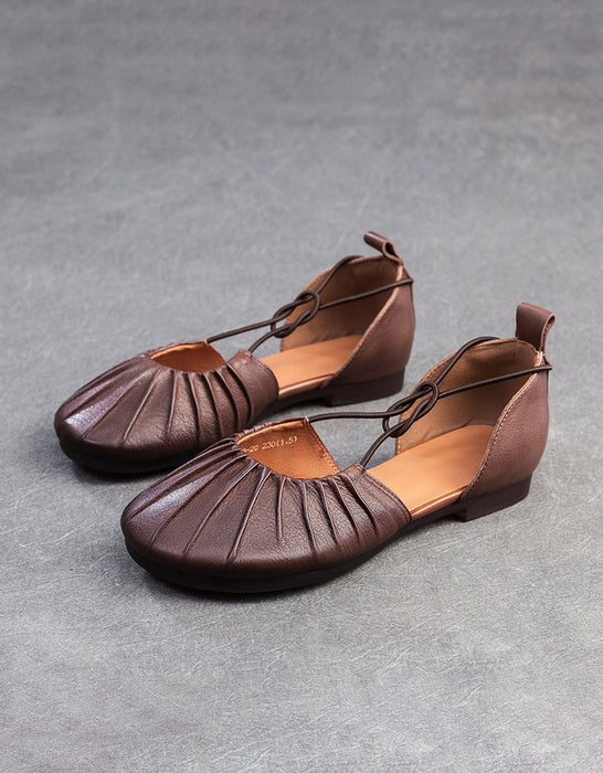 Round Toe Comfortable Elegant Retro Flat Shoes