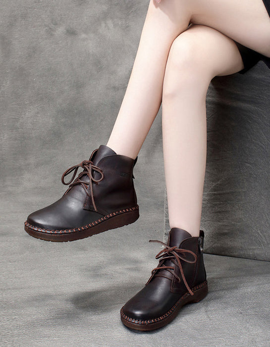 Soft Leather Handmade Retro Winter Boots