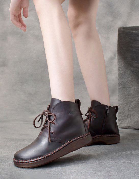 Soft Leather Handmade Retro Winter Boots