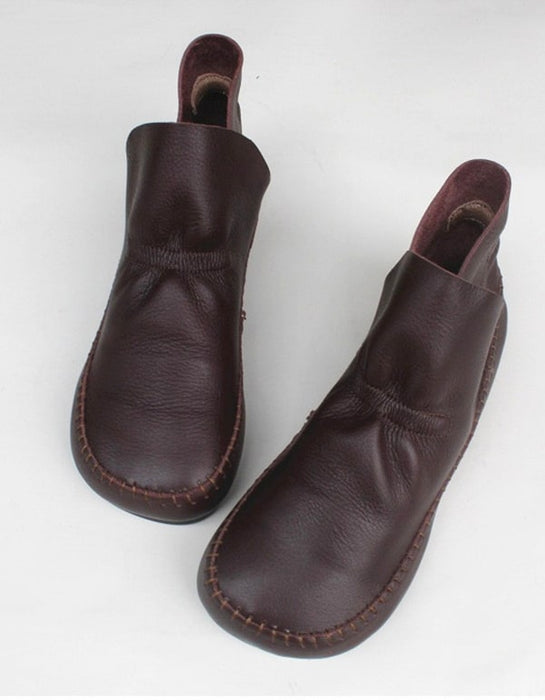 Autumn Handmade Flat Retro Ankle Boots — Obiono