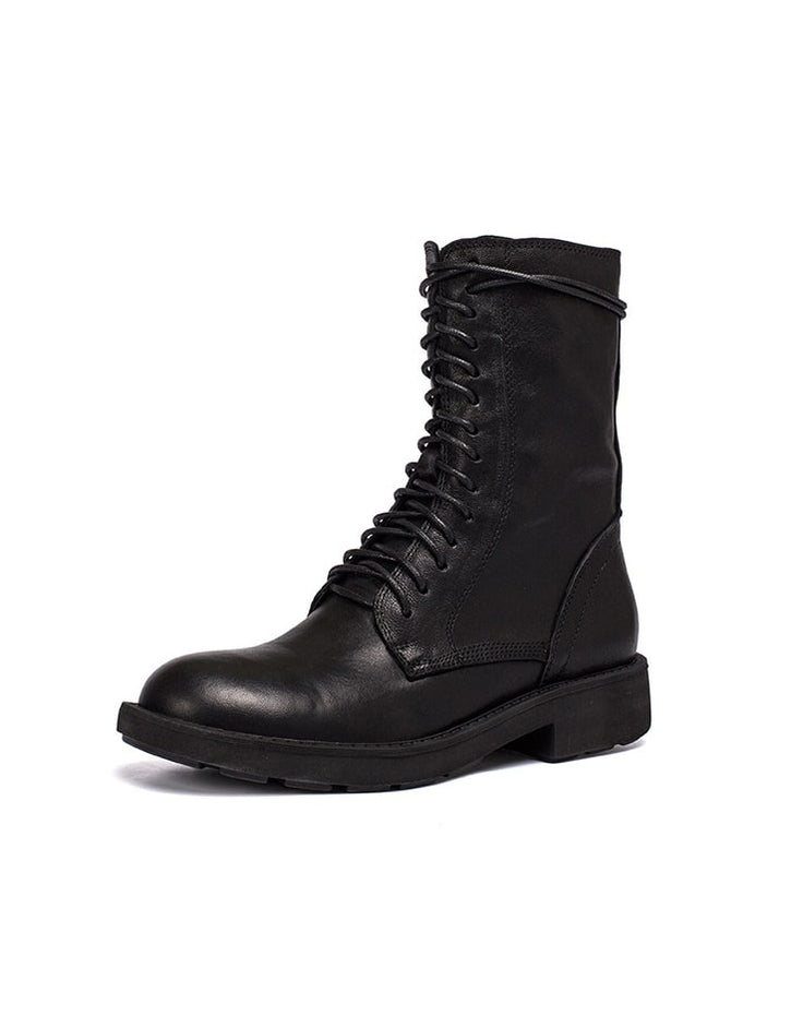 Autumn Winter Real Leather Handmade Mid-calf Boots 41 — Obiono