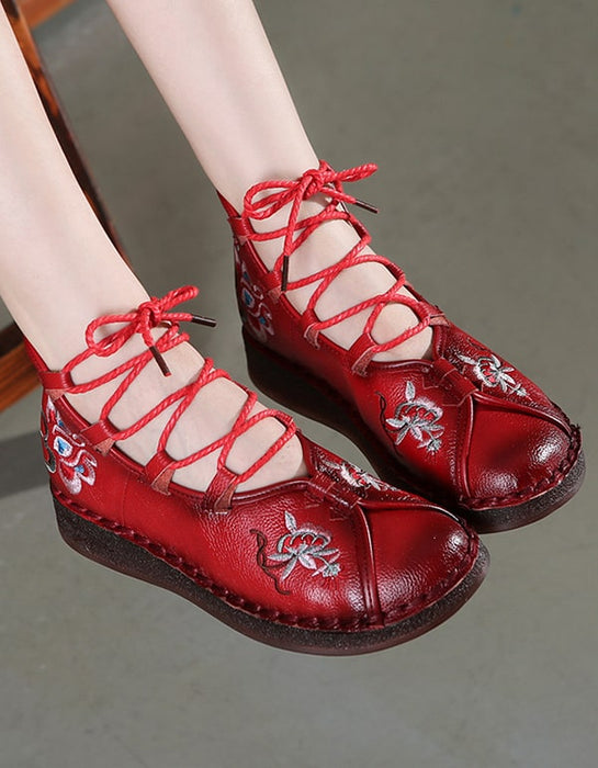 Soft Soles Embroidery Handmade Retro Flat Shoes