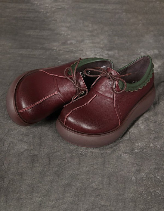 Handmade Leather Round Head Retro Shoes — Obiono