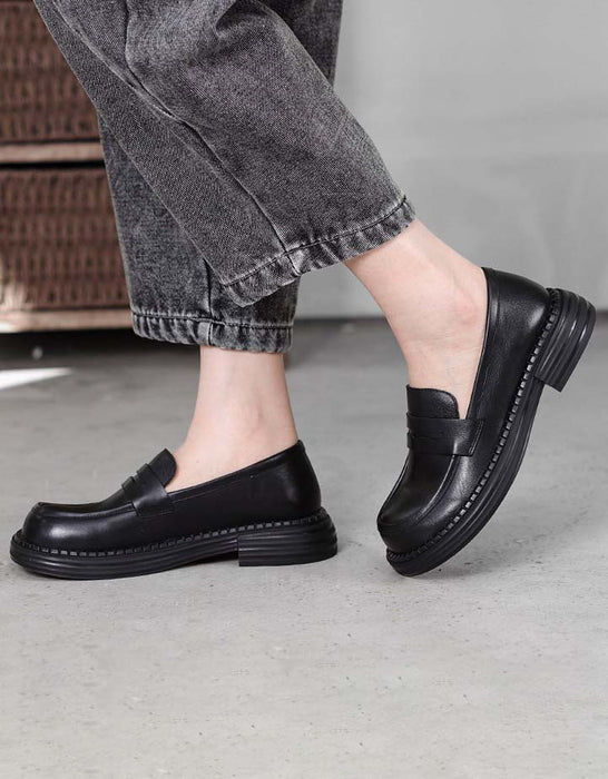 Handmade Retro Leather Soft Sole Loafers — Obiono