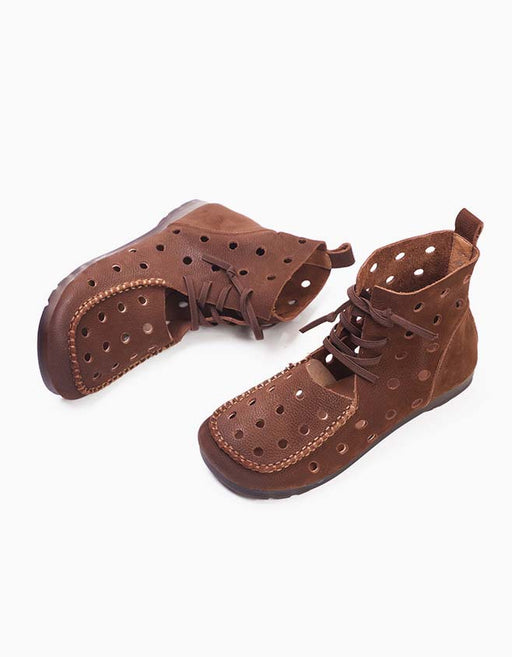 Handmade Retro Leather Hollow Sandals Boots March Shoes Collection 2022 89.80