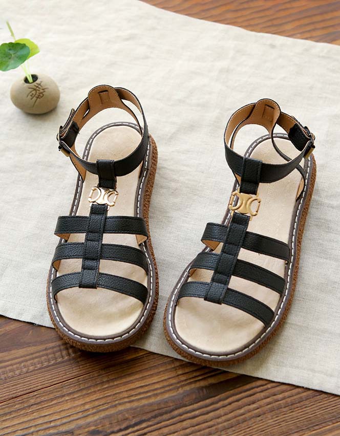 Handmade Retro Strappy Sandals Holiday — Obiono