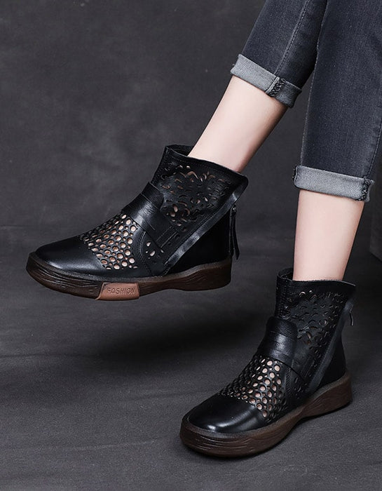 Handmade Summer Hollow Retro Ankle Boots 41 — Obiono
