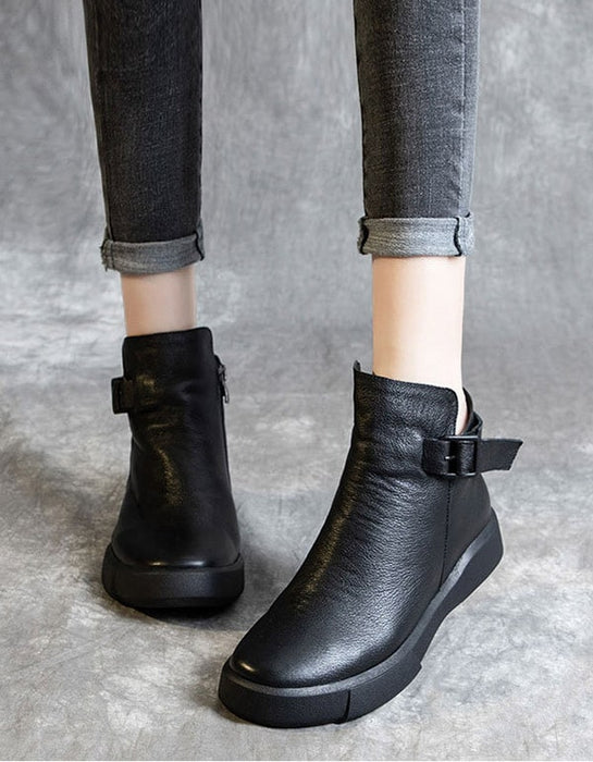 OBIONO Retro Leather Ankle Boots — Obiono