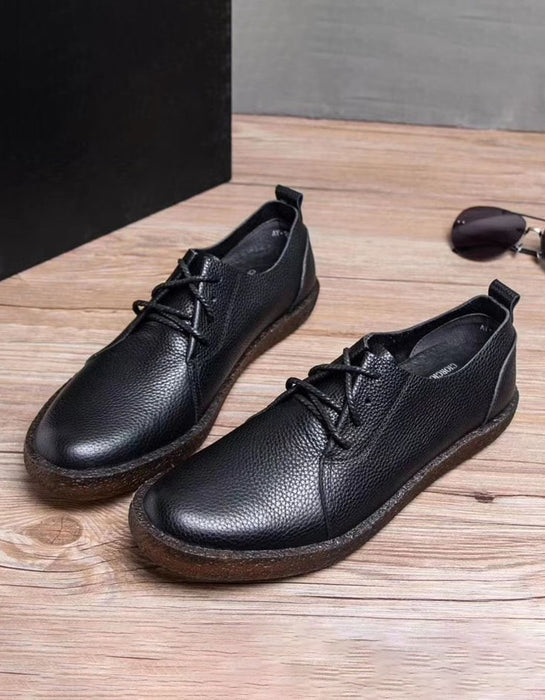 Soft Leather Slip On Retro Leather Flats for Men 44 — Obiono