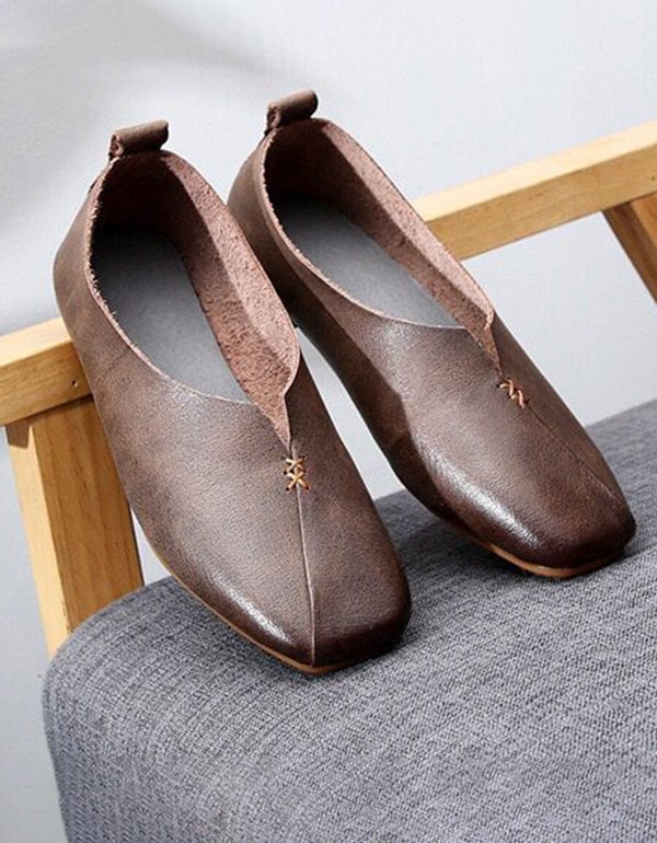 OBIONO Spring Handmade Women Retro Flat Shoes — Obiono