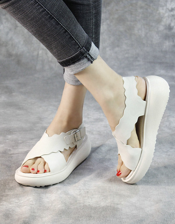 Summer Cross Strap Retro Platform Sandals — Obiono