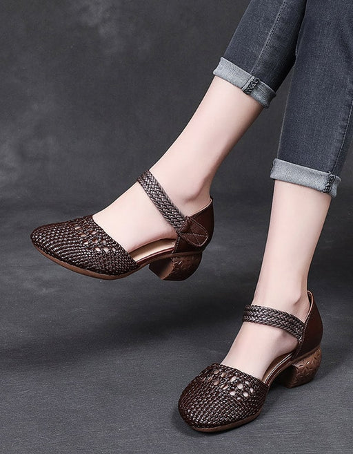 Summer Woven Ankle Strap Retro Chunky Shoes June Shoes Collection 2021 77.00