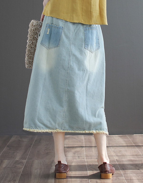 Women's Retro Embroidery Denim Skirt — Obiono